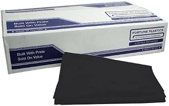 Fortune Plastic - BC60S - 38 in by 58 in 1.7 mm Black Low Density Can Liner