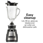 Hamilton Beach Black / 40 Oz. Glass Jar (Pack of 1) / Blender with 40 Oz Glass Jar Countertop Blenders