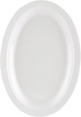 CAC China MLNC-12 Maxwell White Narrow Rim Oval Platter 9 3/4" - 2 doz