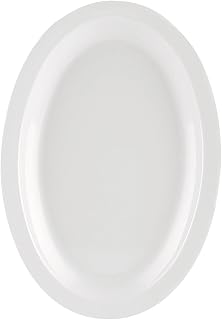 CAC China MLNC-12 Maxwell White Narrow Rim Oval Platter 9 3/4" - 2 doz