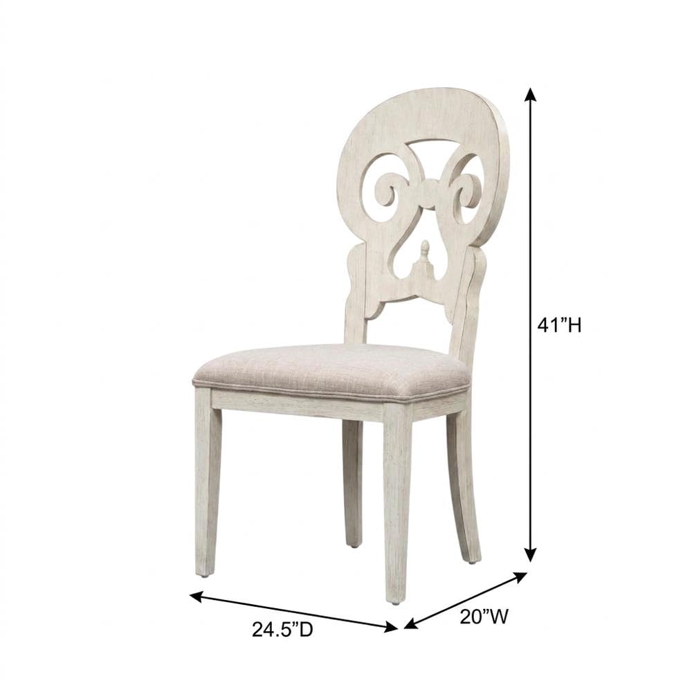Solid Wood Splat Back Side Chair by Starlight Canyon Home – Solid + Manufactured Wood, White