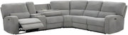 Furnifact Fabric-Upholstered Power Reclining Sectional with Power Headrest, USB Charging Ports, Drop-Down Table, Sofa for Living Room