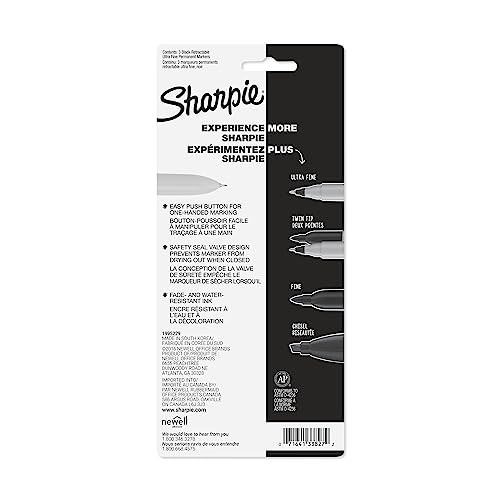 Sharpie 1 Count (Pack of 18) / 3 Count Black / Black Permanent Markers