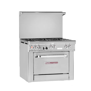 Southbend 36" Ultimate Restaurant Gas/Electric Range w/(3) Star-Saute Burners Front by South Bend – Iron, Model H4366A