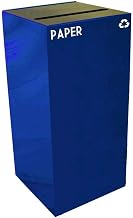 Witt Industries 32GC02-BL GeoCube Recycling Receptacle with Slot Opening, Steel, 32 gal, Blue
