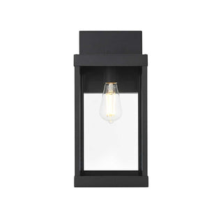 Peter One Light Outdoor Wall Sconce Black by Lighting Design – Iron, Black, Model OD413W18BK