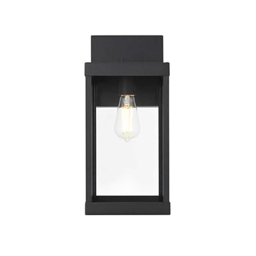 Peter One Light Outdoor Wall Sconce Black by Lighting Design – Iron, Black, Model OD413W18BK