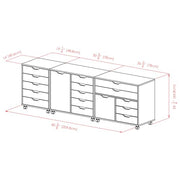 Winsome Black / 2 Doors, 15 Drawers / Contemporary Storage Cabinets
