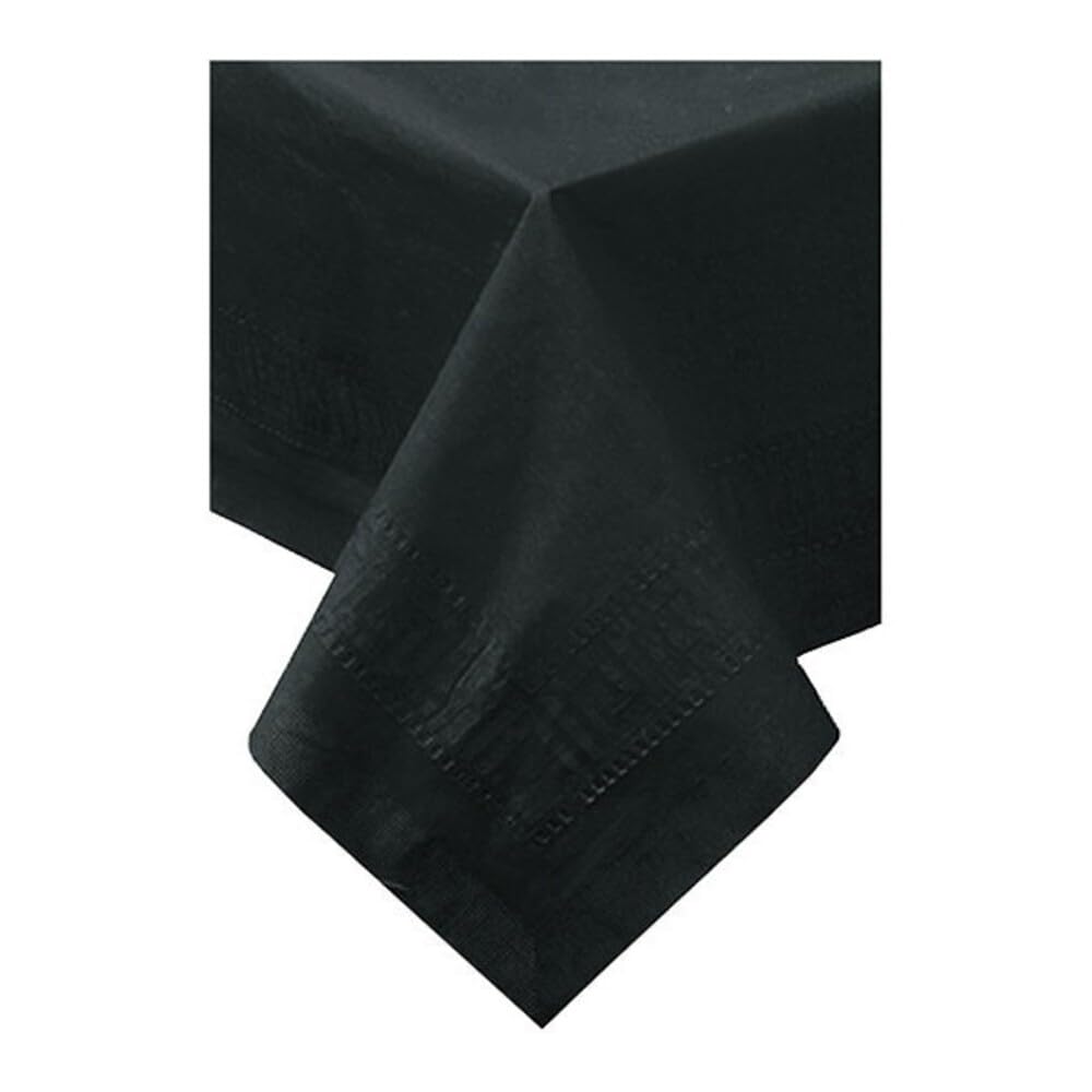 Hoffmaster 220613 Tissue/Poly Tablecover, 3 Ply, 108" Length x 54" Width, Black (Case of 25)