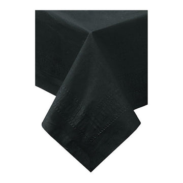 Hoffmaster 220613 Tissue/Poly Tablecover, 3 Ply, 108" Length x 54" Width, Black (Case of 25)