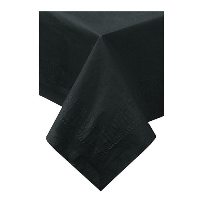 Hoffmaster 220613 Tissue/Poly Tablecover, 3 Ply, 108" Length x 54" Width, Black (Case of 25)