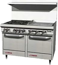Southbend S48DC-3TL S-Series 48" Gas Restaurant Range w/ (2) Open Burners, 36" Left Thermostatic Griddle, (1) Standard Oven & (1) Cabinet Base