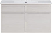 Swiss Madison St. Tropez 36" Wall-Mounted Bathroom Vanity in White Oak with 3-Hole Widespread Sink Top
