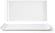 Front of the House DAP040WHP23 Nouvelle Rectangle Plate, 4" Width, 8" Length, Porcelain, White (Pack of 12)
