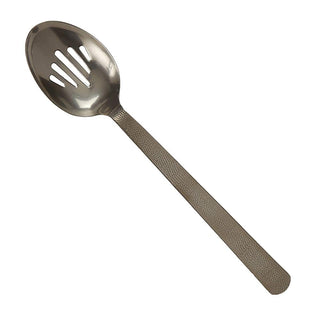 Vintage Black Hammered Slotted Spoon by American Metalcraft – Stainless Steel, Black, Model BLHSS