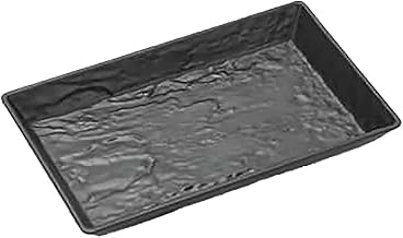 American Metalcraft FSMEL12 Melamine Faux Slate Rectangular Tray, Black, 12"