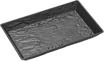 American Metalcraft FSMEL12 Melamine Faux Slate Rectangular Tray, Black, 12"