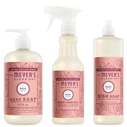 Mrs. MEYER'S Rose / 3 Count (Pack of 1) / 1 All-Purpose Cleaners