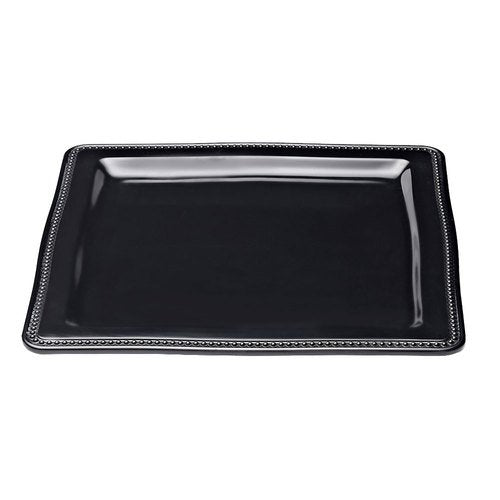 Venetian 13" Black Square Plate by Elite Global Solutions – Large, Black, Model M13SQ-B