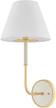 Hudson Valley Lighting MDS2200-AGB/OW Wedgewood - 1 Light Wall Sconce - 17 Inches Tall and 8 Inches Wide - Aged Brass/Off-White