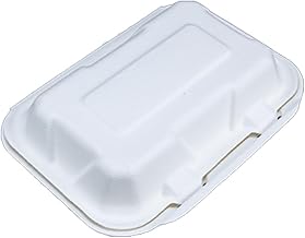 SOUTHERN CHAMPION TRAY 18946WPF 9x6 Clamshell, Champware White, Compostable and Recycleable, To go container (Case of 250)