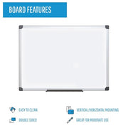 MasterVision 96"W x 48"H / Melamine / Silver Dry Erase Boards