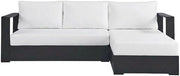 Powder-Coated Aluminum Right-Facing Chaise Sectional Sofa 2-Piece, Outdoor Patio Furniture Set for Deck and Porch, Gray White