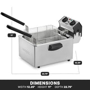 Waring Silver / 8.5 Pound Capacity - 120V / 8.5 Pound Deep Fryer 120V Commercial Deep Fryers