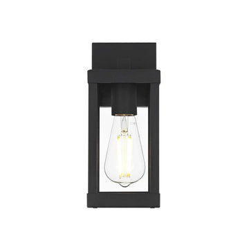 Peter One Light Outdoor Wall Sconce Black by Lighting Design – Iron, Black, Model OD413W11BK