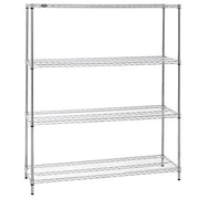 4-Shelf Chrome Plated Wire Shelving - 60" L x 18" W x 72" H by HUBERT – Wire, Chrome, Model 18602KTC