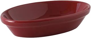 Tuxton DYK-0803 Vitrified China Oval Baker (Nesting), 8 oz, Butterscotch, Cranberry and Pistachio (Pack of 12),