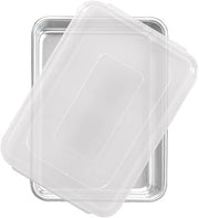 Nordic Ware Natural Aluminum Commercial Cake Pan with Lid, Rectangle Pan with Lid Silver, 9 x 13