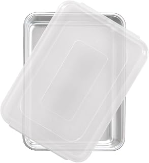 Nordic Ware Natural Aluminum Commercial Cake Pan with Lid, Rectangle Pan with Lid Silver, 9 x 13