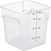 HUBERT Clear Square Food Storage Container - 8 3/4" L x 8 3/4" W x 9" H