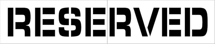 National Marker Corp. PMS47 Stencil, Parking Lot, Reserved, 8 Inch X 58 Inch