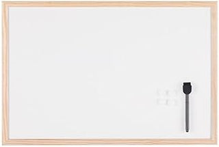 MasterVision Magnetic Dry Erase White Board, 18" x 24", Pine Wood Frame, Wall Mount Kit Included