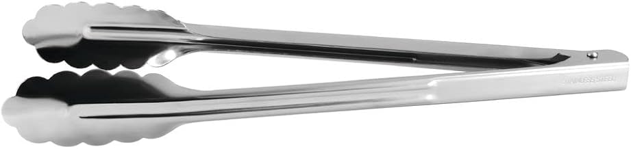 HUBERT Stainless Steel Scalloped Hinged Tong - 11 77/100"L