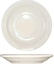 Tuxton China International Tableware Narrow Rim Stoneware Round Saucer American White, 5.5" Diameter | 36/Case