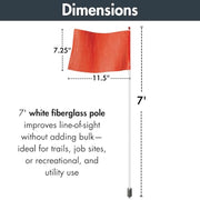 Checkers White Pole / 11-1/2" L X 7-1/4" W / 1 Flags