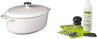 Lodge Enameled Cast Iron Oval Dutch Oven (7-Quart) and Ceramic Stoneware Care Kit