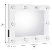 Avery Rectangle Accent Mirror in White by Acme – 26"L x 32"W, Metal, White, Model AC00759