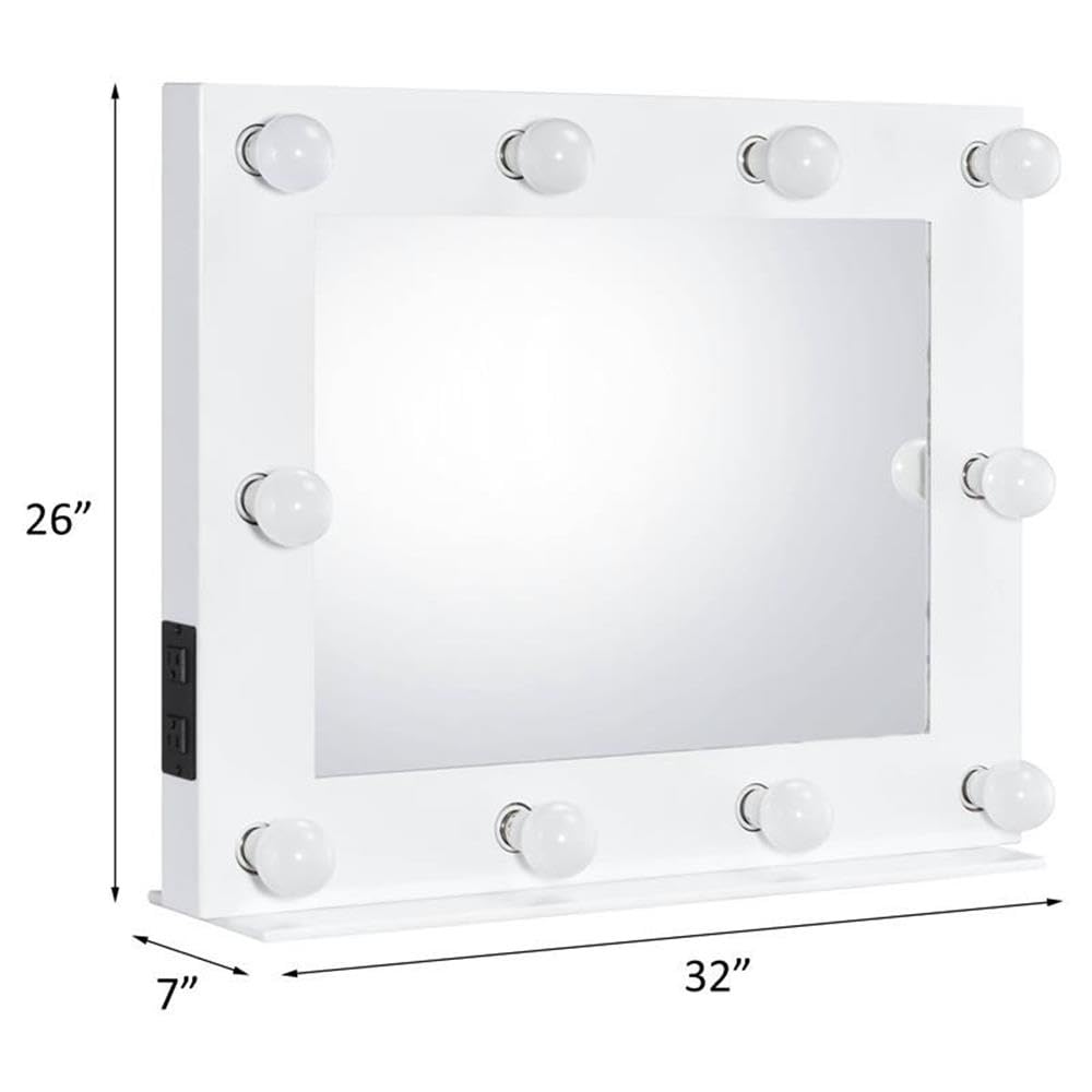 Avery Rectangle Accent Mirror in White by Acme – 26"L x 32"W, Metal, White, Model AC00759