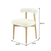 Boucle-Upholstered Side Chair with Ash Wood Legs by Starlight Canyon Home – Boucle,Wood, Beige