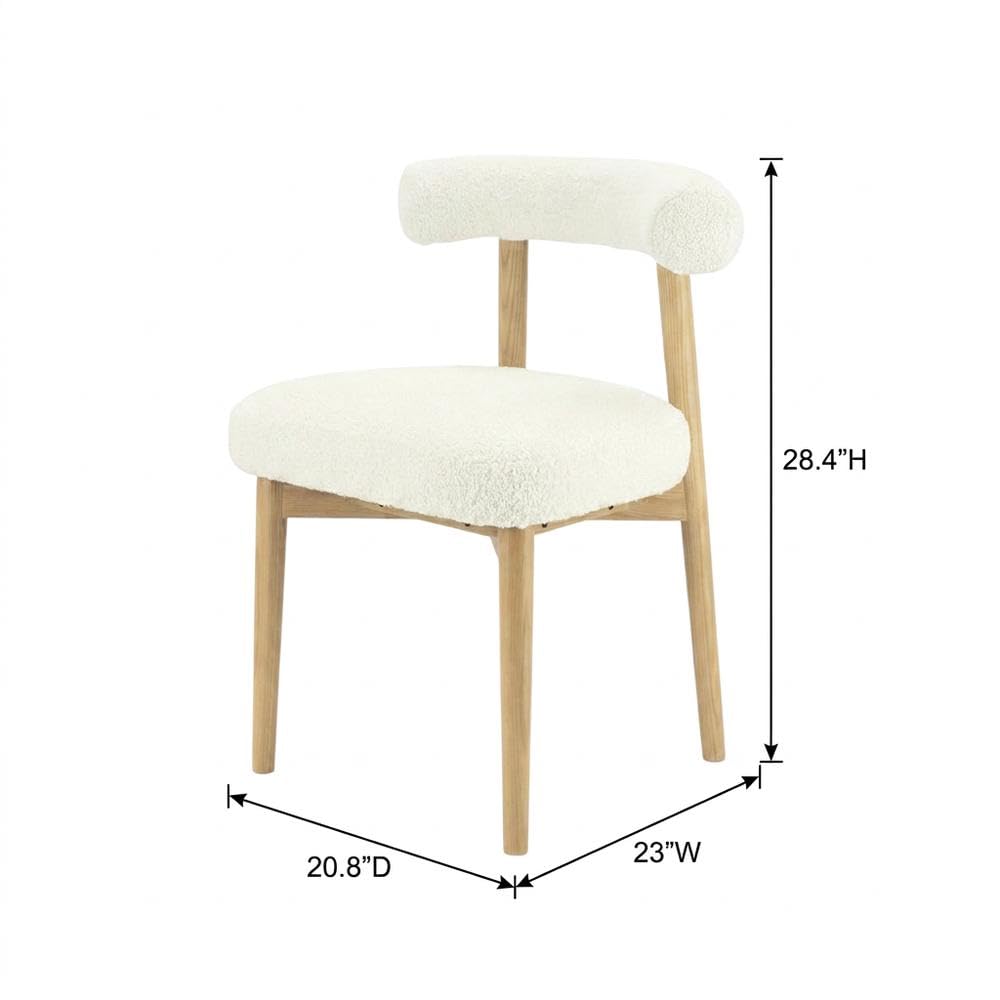 Boucle-Upholstered Side Chair with Ash Wood Legs by Starlight Canyon Home – Boucle,Wood, Beige