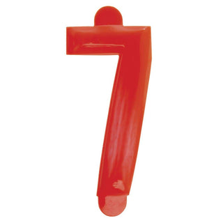 Price Tag Numbers 7 Red Embossed Plastic Red - 1 1/2" H 25 Per Bag by SHAW & SLAVSKY INC – Plastic, Cerise, Model 101-#7