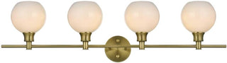 Collier 4 Light Satin Gold and Frosted White Glass Wall Sconce