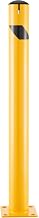 Global Industrial Steel Bollard w/Chain Slots & Removable Cap, 4-1/2"Dia. x 48"H, Yellow