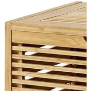 FurniFact Solid Bamboo Hamper with Hinged Lid, Spacious Laundry Basket with Safety Hinge for Bedroom, Bathroom, or Closet, Brown - image 7