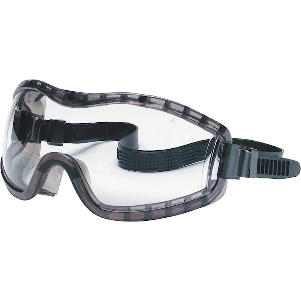 Stryker Adjustable Polyvinyl Chloride Strap Stylish Goggle with Smoke Frame and Clear Anti-Fog Lens by MCR Safety – 2310AF, Bamboo, Model 2310AF