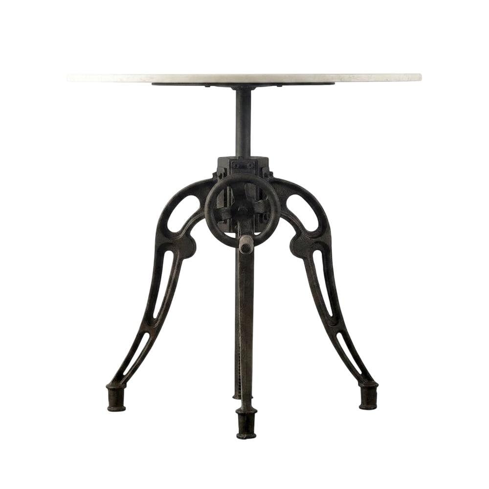 White Emslie III 30-Inch Round Dining Table with Marble Top and Black Metal Base by Starlight Canyon Home – Marble, White